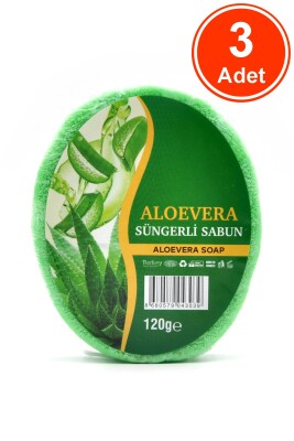 Aloevera Özlü Süngerli Sabun Banyo Duş Sabunu 120 G x 3 Adet - 1