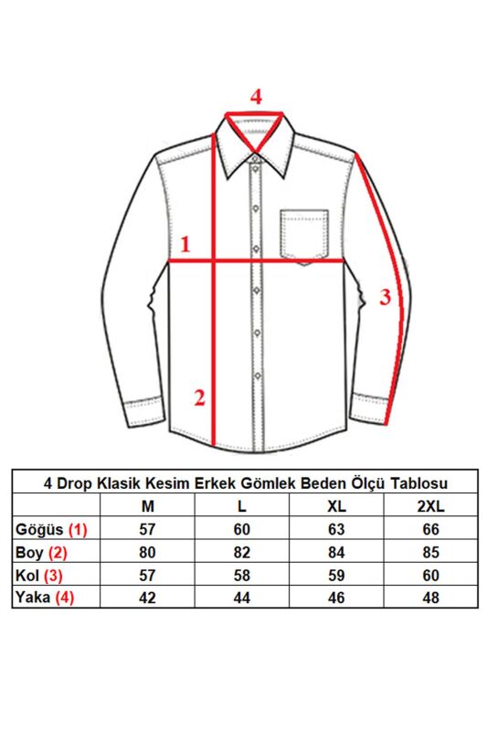 Beyaz 4 Drop Ekstra Büyük Yaka Rahat Kesim Micro Kumaş Kol Düğmeli Regular Fit Erkek Gömlek // 189-1-DC24X - 6