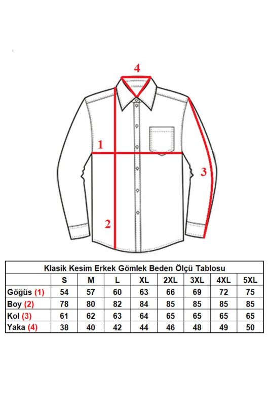 Beyaz Armür Desenli Rahat Kesim Uzun Kol Erkek Gömlek Tek Cepli Klasik Regular Fit - 3