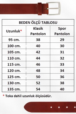 Beyaz Hakiki Deri Damar Desenli 4 cm.lik Spor Kemer - 416-Düz - 6