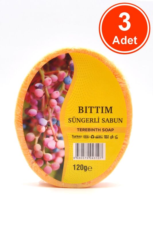 Bıttım Özlü Süngerli Sabun Banyo Duş Sabunu 120 G x 3 Adet - 1