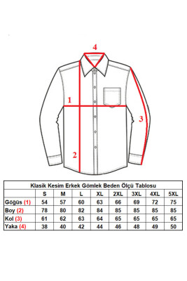 Bordo Büyük Beden Rahat Kesim Micro Kumaş Kol Düğmeli Regular Fit Erkek Gömlek - 190-13 - 4