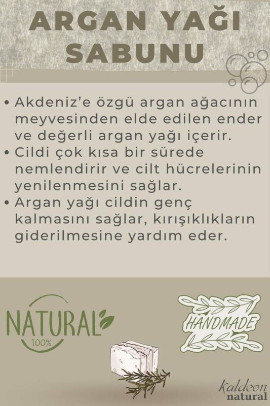 Argan Yağı Sabunu El Yapımı Doğal 120 G - 3