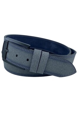 Gri Suni Deri Çift Dikişli 4.5 cm. Genişlik Unisex Spor Kemer - 4515-11 - 4