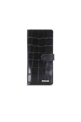 Guard Large Croco Hakiki Deri Siyah Kart ve Para Slotlu Telefon Cüzdanı - GDR241116WT819 - 1