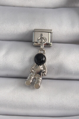 Gümüş Renk Sallantı Astronot Model Yıldız Detay Nomination Charm - EBJ250113W30335 - 1