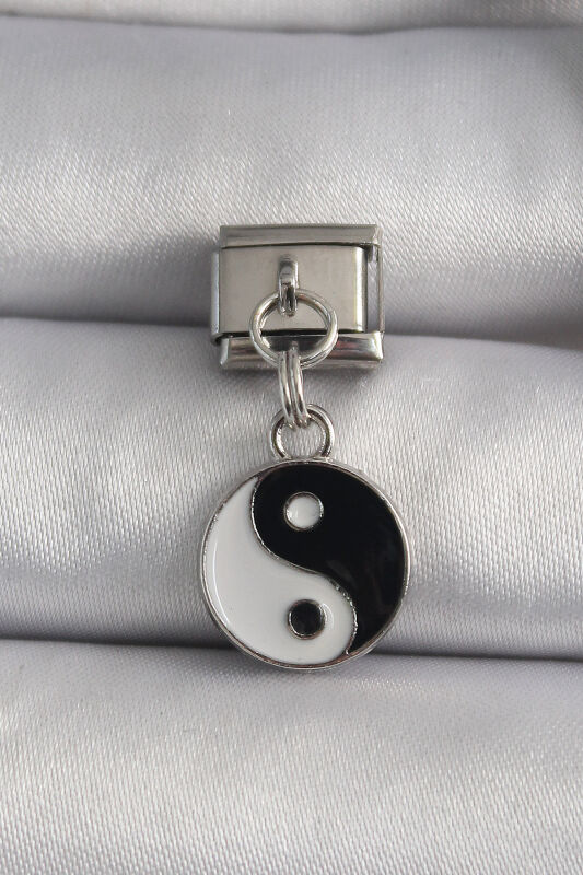 Gümüş Renk Sallantı YinYang Model Nomination Charm - EBJ250113W30334 - 1