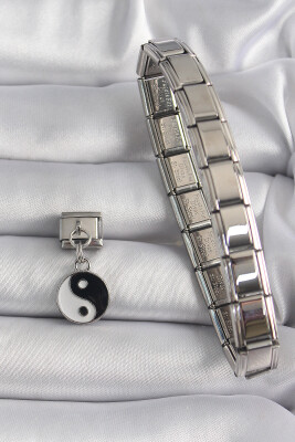 Gümüş Renk Sallantı YinYang Model Nomination Charm - EBJ250113W30334 - 2