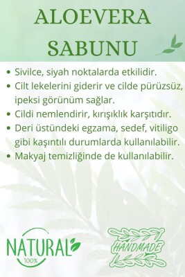 Hediyelik Aloevera Sabunu El Yapımı Doğal Paletli 110 G - 3