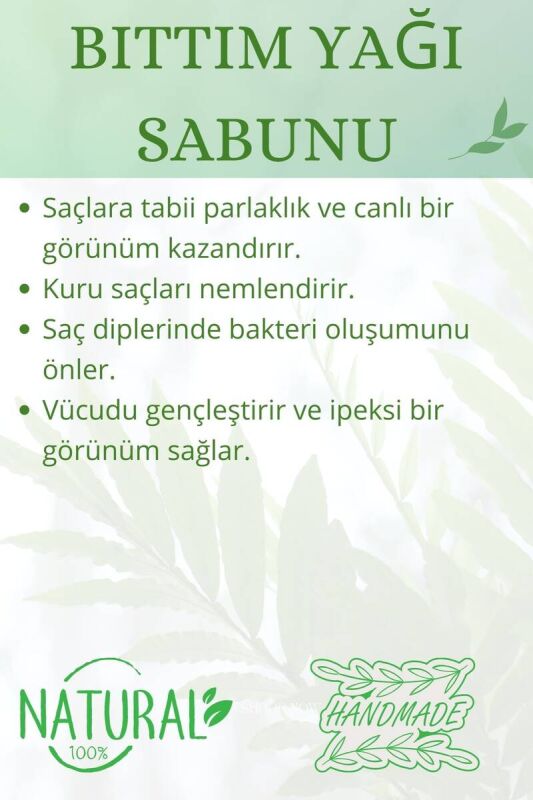 Hediyelik Bıttım Yağı Sabunu El Yapımı Doğal Paletli 110 G - 3