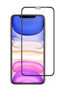 iPhone 11 Pro Max Uyumlu Tam Kaplayan Premium Ekran Koruyucu Cam Anti-Static Özellikli Siyah Çerçeveli - 1