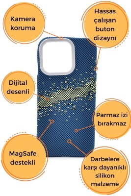 iPhone 11 Uyumlu Dijital Desenli MagSafe Şarj Özellikli Silikon Kapak Kılıf - 6