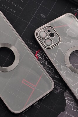 iPhone 11 Uyumlu Siyah Renkli Kenarlı Lazerli Şeffaf Kılıf Lens Korumalı - 7