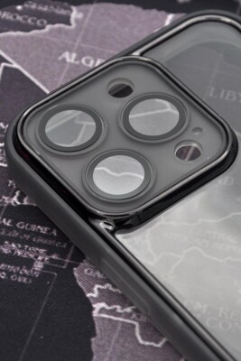 iPhone 13 Pro Uyumlu Siyah Kenarlı Renkli Yarı Şeffaf Kapak Kılıf Kamera Lens Korumalı - 2