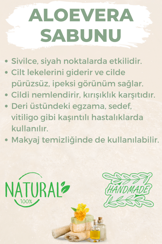 Kabak Lifli El Yapımı Doğal Aloevera Sabunu 120 G - 3