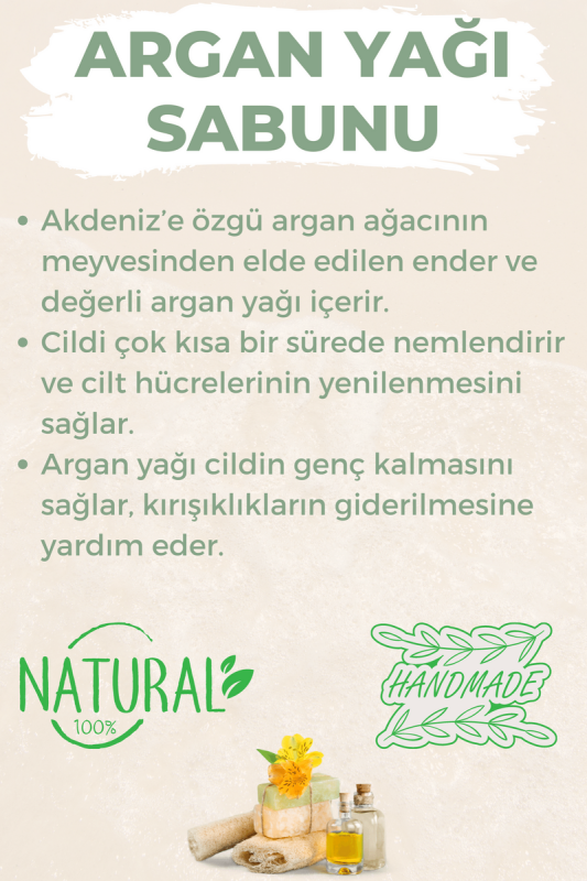 Kabak Lifli El Yapımı Doğal Argan Yağı Sabunu 120 G - 3