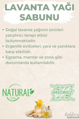 Kabak Lifli El Yapımı Doğal Lavanta Yağı Sabunu 120 G - 3