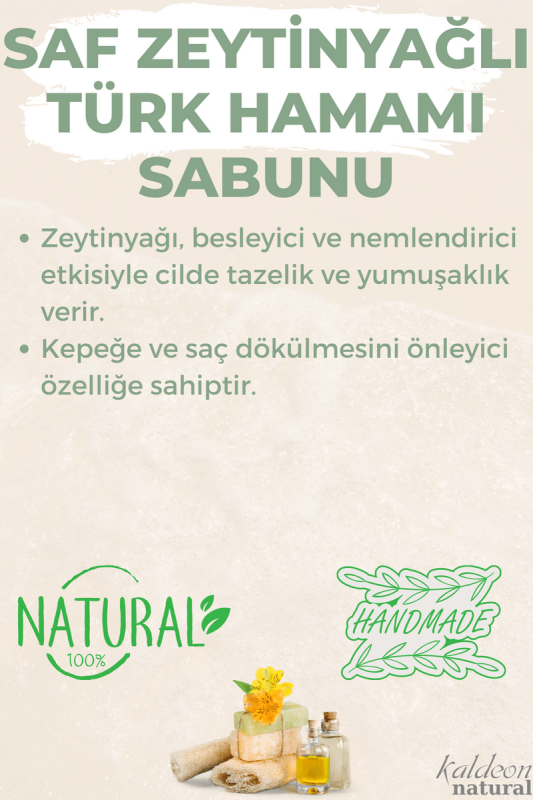 Kabak Lifli El Yapımı Doğal Saf Zeytinyağlı Türk Hamamı Sabunu 120 G x 3 Adet - 4