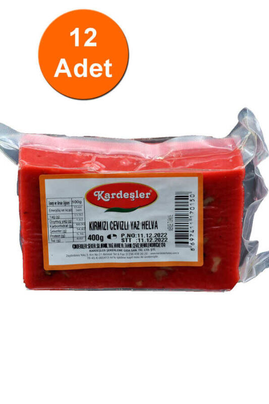 Kardeşler Cevizli Kırmızı Yaz Helvası 400 G x 12 Adet - 1