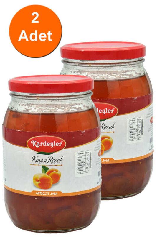 Kardeşler Kayısı Reçeli Cam Kavanoz 1800 G x 2 Adet - 1