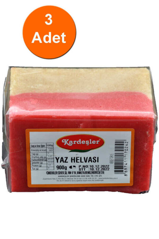 Kardeşler Yaz Helvası 900 G x 3 Adet - 1