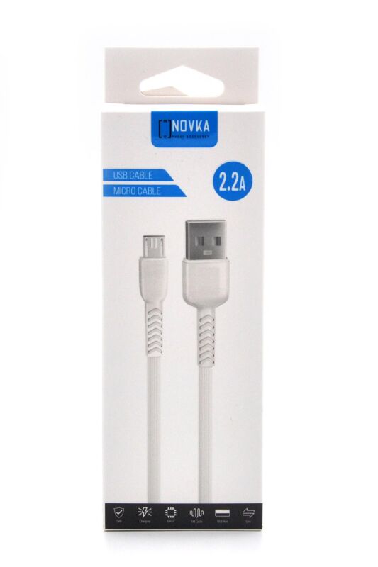 Micro & USB 2.2 A Şarj ve Data Kablosu 1 Metre Beyaz Samsung Huawei Modellerle Uyumlu - 5