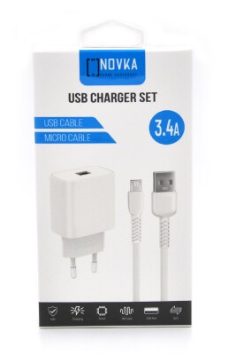 Micro & USB Girişli 3.4 A Şarj Cihazı 1 Metre Kablo + Adaptör Takım Samsung Huawei Modellerle Uyumlu - 5