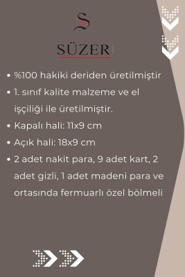 Siyah Hakiki Deri Erkek Cüzdan Madeni Para Bölmeli - 3002 - 10