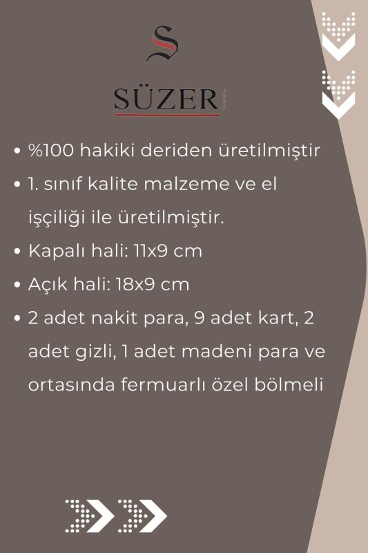 Siyah Hakiki Deri Erkek Cüzdan Madeni Para Bölmeli - 3002 - 10