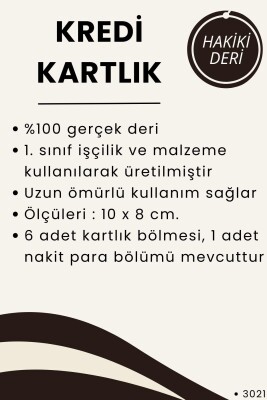 Siyah Hakiki Deri Yatay Model Unisex Kredi Kartlık - SD3021 - 5