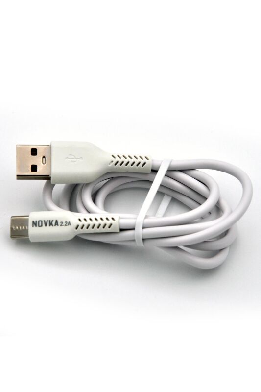 Type-C & USB 2.2 A Şarj Kablosu 1 Metre Beyaz Samsung Oppo Xiaomi Modellerle Uyumlu - 3