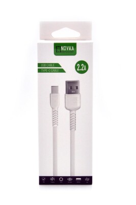 Type-C & USB 2.2 A Şarj Kablosu 1 Metre Beyaz Samsung Oppo Xiaomi Modellerle Uyumlu - 5