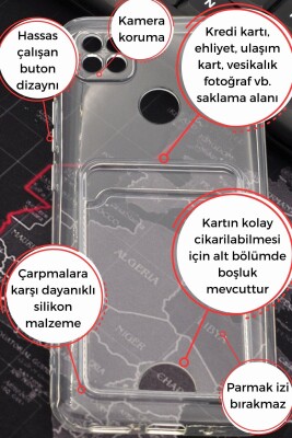 Xiaomi Redmi 9C Uyumlu Kredi Kartlıklı Şeffaf Kılıf Kamera Korumalı - 2