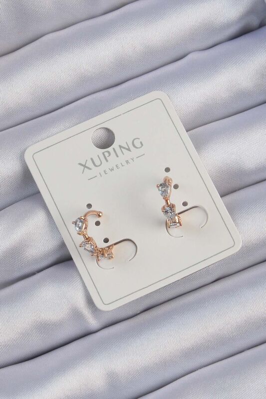 Xuping Rose Renk Damla Zirkon Taşlı Earcuff Küpe - EBJ240913W28059 - 1