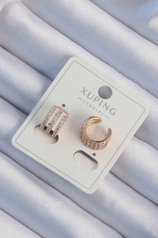 Xuping Rose Renk Zirkon Taş Kaplama Earcuff Küpe - EBJ240913W28108 - 1