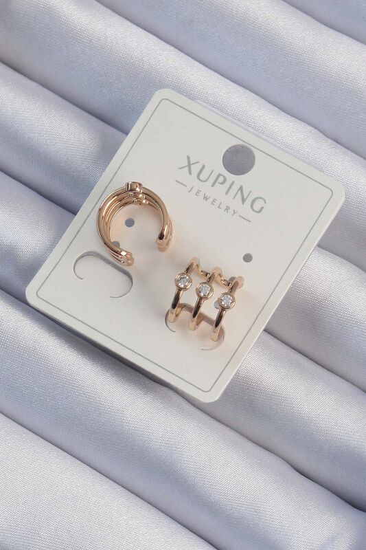 Xuping Rose Renk Zirkon Taşlı Earcuff Küpe - EBJ240913W28084 - 1